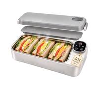 Boîte à lunch chauffante sans fil - Chauffe-plats électrique sans fil | Con | Contrôle de température de 25C à 100C, minuterie de 4 heures, coque intérieure en acier inoxydable 304, conception Portable e