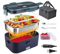 Boîte à Lunch chauffante - VINSIC - 1,6L - Électrique 12V/24V/220V - Acier Inoxydable - Sac Isotherme