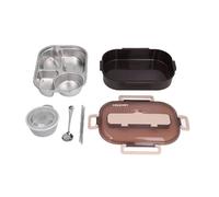 Boîte à lunch compartimentée multifonctionnelle en acier inoxydable pour employés de bureau, étudiants et enfants