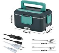 Boîte à lunch électrique 2,5L - Réchauffeur de repas - Chauffage 220V - Anti-fuite - Récipient en acier inoxydable isolé - Boîte de maintien au chaud portable pour voiture, bureau, école
