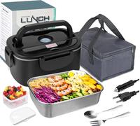 Boîte à lunch électrique - Chauffe-plat - 1,5 l - 60 W - 220 V - Insert en acier inoxydable - Portable - Bleu