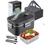 Boîte à lunch électrique, chauffe-plat portable, conception à deux compartiments, 75 W, 1,5 L, UE