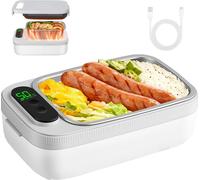 Boîte à lunch électrique compacte - Boîte de maintien au chaud rechargeable - Batterie de 14000 mAh - Récipient alimentaire de 1 litre - Appareil de réchauffage portable pour les voyages et le camping