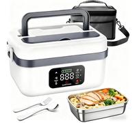 Boîte à Lunch Électrique Sans Fil 1L, Lunch box Chauffante avec Chauffage Programmable, Minuterie, pour Voyage et Bureau