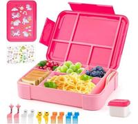 Boîte à lunch pour enfants avec 5 compartiments - 1300 ml leakfreie Bentobox pour filles et garçons