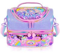 Boîte à lunch pour enfants rose, ensemble de deux boîtes à lunch avec compartiments amovibles et réglables, boîtes à lunch pour filles et garçons