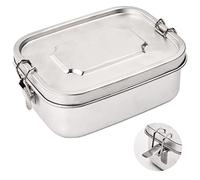 Boîte à Lunch Premium en Acier Inoxydable, 800 ML Boîtes à Bento en Acier Inoxydable Bento Box en Anti Fuite Boîte à Déjeuner avec Compartiment, Petite Boîte à Repas Métal pour Enfants et Adultes