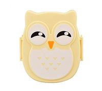 Boîte à lunch rectangulaire portable avec motif de joli hibou Contenant alimentaire étanche pour conserver fruits tant pour enfants que adultes Dimensions d'environ16,8 cm x 13 cm x 7 cm1050 ml jaune