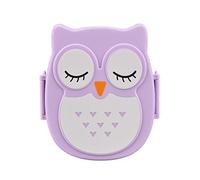 Boîte à lunch rectangulaire Yosoo portable avec un motif de joli hibou - Contenant alimentaire étanche pour conserver les fruits, tant pour les enfants que les adultes - Dimensions d'environ16,8 cm x 13 cm x 7 cm1050 ml. Violett