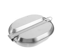 Boîte à Lunch Rétro en Acier Inoxydable, Compartiments, Poignée | Construction Étanche, Forme Rectangulaire Argentée, Sépare les Odeurs et Saveurs, Repas ou Collations, Voiture, Parc