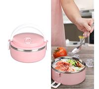 Boîte à Lunch Thermique en Acier Inoxydable 304, Contenant Alimentaire Isotherme Rond Empilable, Gamelle Maintien au Chaud pour Repas, Sans BPA, Idéale pour École, Bureau, Randon
