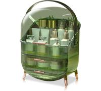 Boîte à maquillage multifonctionnelle pour cosmétiques, soins de la peau et bijoux – Vert rétro