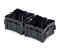 Boîte à mécanismes - encastrable, double, couleur noire, idéale pour une installation électrique, permet une distribution efficace des connexions.