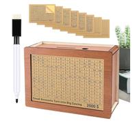 Boîte à monnaie créative en bois pour économiser de l'argent - Porte-monnaie en bois - Porte-monnaie de comptoir avec chiffres - Tirelire en bois pour économiser de l'argent pour les adultes