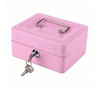 Boîte à monnaie rose, tiroir-caisse, mini boîte de sécurité portable en acier verrouillable. Blocs de couleurAcier inoxydable