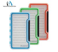 Boîte à mouches MAXCATCH Super Slim transparente en plastique imperméable avec insert en silicone pour mouches sèches et nymphes HB99S Orange