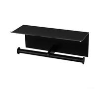 Boîte à Mouchoirs Alu Perçage Salle de Bain Boîte à Mouchoirs | perçage, fort, préserve les murs, pour idéal locataires, installation rapide pour en minutes(AK35 Black)