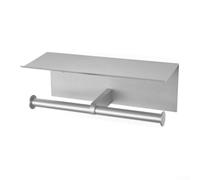 Boîte à Mouchoirs Alu Perçage Salle de Bain Boîte à Mouchoirs | perçage, fort, préserve les murs, pour idéal locataires, installation rapide pour en minutes(AK66 Silver (Dual))