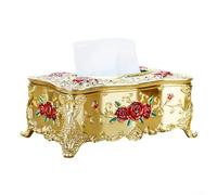 Boîte à mouchoirs chic européenne en plastique esthétique pour la maison, pour divers espaces, y compris le bureau et le jardin (doré)