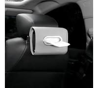 Boîte à mouchoirs de voiture en cuir synthétique avec bande élastique pour une compatibilité standard (gris)