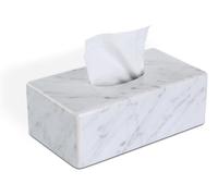 Boîte à mouchoirs en marbre - Rectangulaire - Blanc de Carrare
