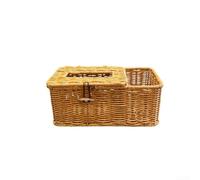 Boîte à Mouchoirs en Rotin Imité PP 25x13x9cm | Matériau PP pour robuste, fini imitation rotin, design pour tressé manuel, taille 25x13x9cm, pour idéal salon