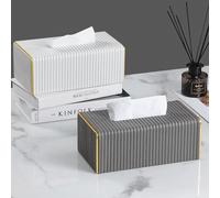 Boîte à mouchoirs grande taille, boîte à mouchoirs rectangulaire en PU, distributeur de serviettes en papier, support/organisateur décoratif pour plan de travail de coiffeuse de salle de bain, table d
