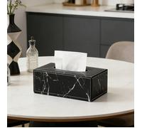 Boîte à mouchoirs motif marbre de luxe, convient pour la maison/la salle de bain/le bureau, s'adapte à différentes tailles de mouchoirs, boîte de rangement créative pour la table basse du salon Polyur