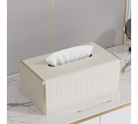 Boîte à mouchoirs rectangulaire en PU, porte-serviettes, support décoratif/boîte de rangement, convient pour le plan de travail de la salle de bain, la table de chevet, la table basse, la maison, le b