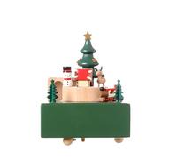 Boîte à Musique de Noël en Bois,Boîte à Musique de Noël, à musique, artisanat en bois, présentoirs de bureau de vacances | à musique de train mobile à collectionner d'intérieur, légère pour