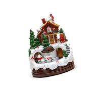 Boîte à musique de Noël lumineuse avec train pour homme, femme, enfant, cadeau de village en résine