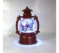 Boîte À Musique En Résine Boule De Cristal Globe De Neige Lumières En Verre Avec Haut-Parleur Spinning Santa Claus Artisanat Décorations De Bureau, Cadeau De Noël