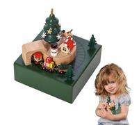 Boîte à Musique Train de Noël,Boîte à Musique de Noël,Présentoirs de vacances en train magnétique, artisanat en bois de bureau | à musique en forme de Train en mouvement, légère, décoration d'in