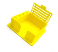 Boîte à notes en plastique pour économiser de l'espace pour mémos et listes de choses à faire, boîte de rangement de bureau robuste, support élégant pour bureau ou maison, plusieurs couleurs (jaune)
