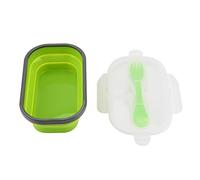 Boîte à Nourriture de Pique-nique en Silicone de qualité Alimentaire avec Conception Télescopique de Fourchette pour le Déjeuner en Plein Air Vert 7,7 X 4,8 X 2,4 Po