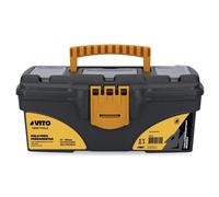 VITO - Caisse à Outils 13" - 32x16,5x13,6cm - Boîte à Outils Vide en Plastique Haute Résistance avec Plateau Amovible 3 Organiseurs de Couvercle et Poignée Ergonomique