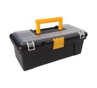 Boîte à outils 13 pouces en plastique avec loquet en métal pour réparation de bricolage - Organiseur portable avec couvercle compartiments pour la maison et l'atelier