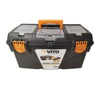 Boite à outils 21" 535 x 291 x 280 mm Grande malette 3 organiseurs sur couvercle + Porte outils interieur VITO