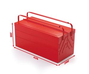 BOITE À OUTILS 5 COMPARTIMENTS 16L ROUGE - SORI - DIM 430 x 200 x 200MM - 782200