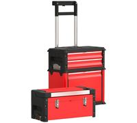 Boîte à outils à 3 niveaux - Coffret à outils - Boîte de rangement - Chariot d'outils mobile