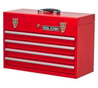 Boîte à outils - Acier avec tiroirs - 51,6 cm - 4 tiroirs - Portable - Tapis de protection - Fermeture métallique