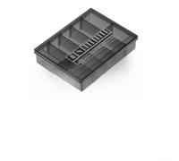 Boîte à outils amovible en plastique avec séparateurs pour petites pièces, organisateur de vis, blocs de construction, bijoux, noir, 13,3 x 10 x 3 cm (A)