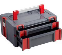 Boîte à outils avec 2 tiroirs, 13,5 litres, 80 kg, empilable