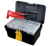 Boite à outils avec pince à riveter et assortiment de 160 rivets TECHMAN