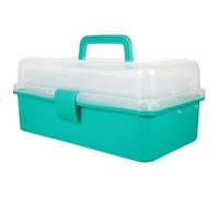 Boîte à Outils de Rangement en Pp Vert, Boîte Pliante à Trois Niveaux | Grosse Capacité pour Outils Électroportatifs et Objets Moyens, Boucle de Sécurité, Finition Lisse