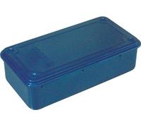 Boîte à outils, dimensions : 203 x 109 x 56 mm, couleur bleue, en acier
