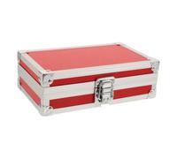 Boîte à Outils en Alliage D’Aluminium Rouge 18x11x6cm | Coffret Rigide à Poignée, Mousse DIY et Fermeture Sécurisée, Rangement Compartimenté pour Voyage