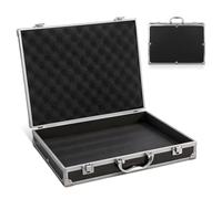 Boîte à Outils en Alliage D'aluminium Noire, Coffret de Transport Portable | Malette Outils Aluminium, Grosse Capacité pour Tablettes et Autres Objets, Usage Business et Garage