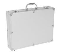 Boîte à Outils en Alliage D'aluminium Portable pour Atelier et Voyage | Ouverture Fluide, Poignée Intégrée, Rangement Pratique pour Tablettes et Accessoires, Finition Argenté