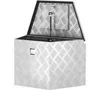 Boîte à outils en aluminium - caisse à outil alu. verrouillage clé vérin - 73 x 41 x 46 cm Gris G